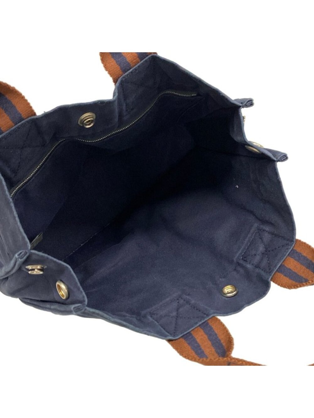 Hermes Tote Fourre Tout PM Navy Dark Brown - Picture 7 of 12
